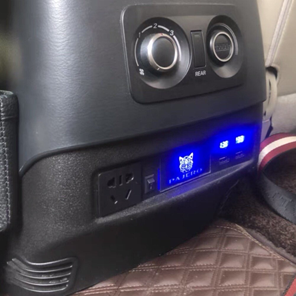 Mitsubishi Pajero Rear USB Charger Fits: Model Years 2007–2023 / V97 / V93 | Pajero Rear USB Inverter Socket Modification Armrest Box Rear USB Inverter