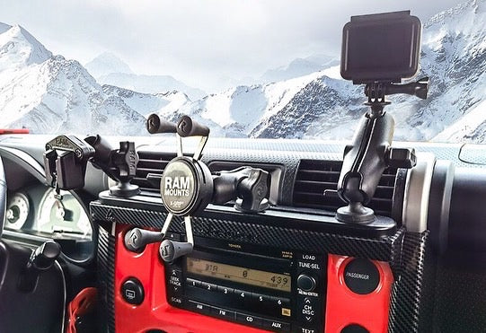 Toyota FJ Cruiser Central Control Track Expansion Bracket Parking Meter Mobile Phone Holder FJ Cruiser (2007–2023) GoPro Camera Stand Dash Accessory Rail Mount