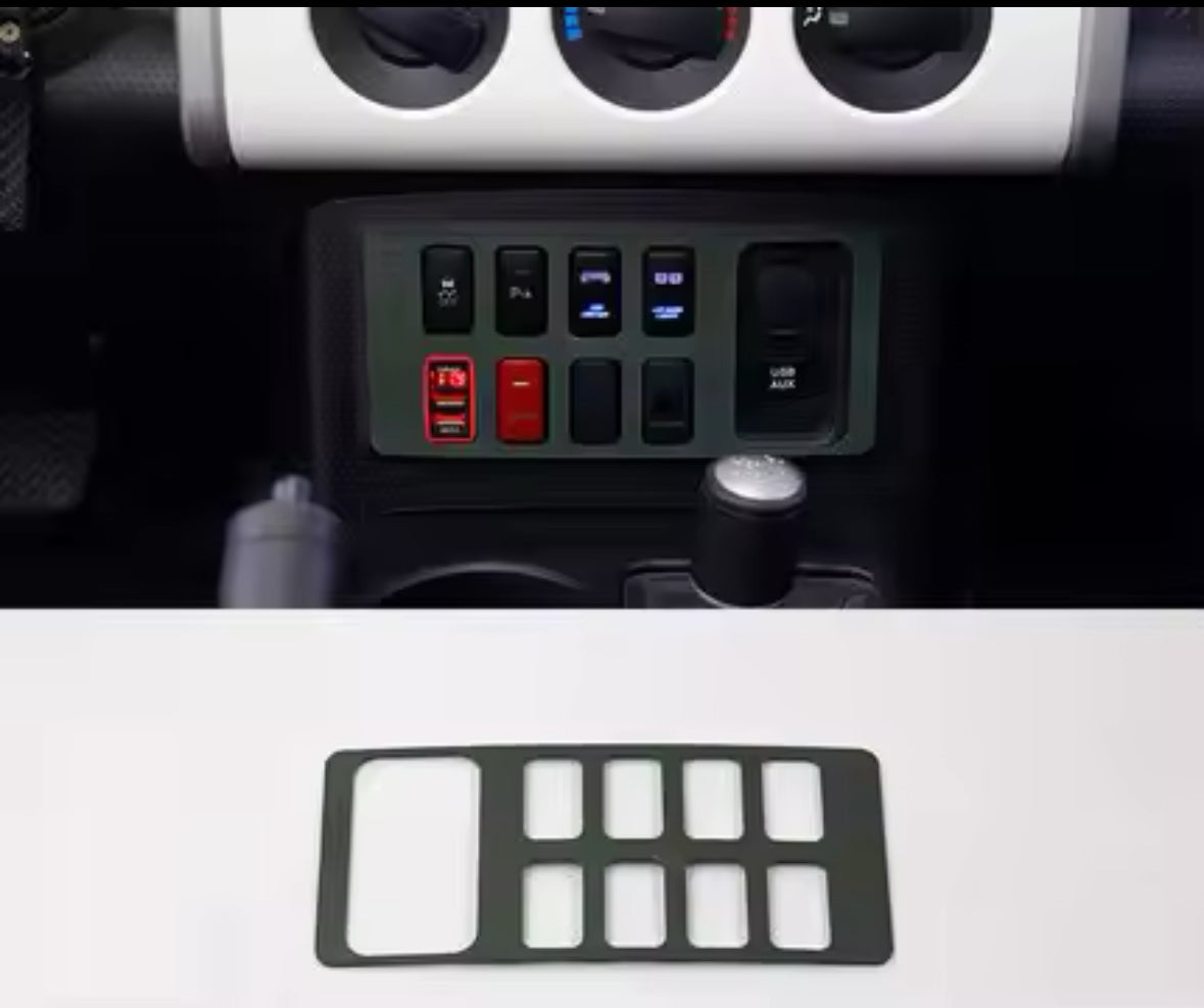 Fj Cruiser Front Central Console Button Panel Cover Trim Fit for Toyota FJ Cruiser 2007 Up 2023 LHD Black Carbon Fiber