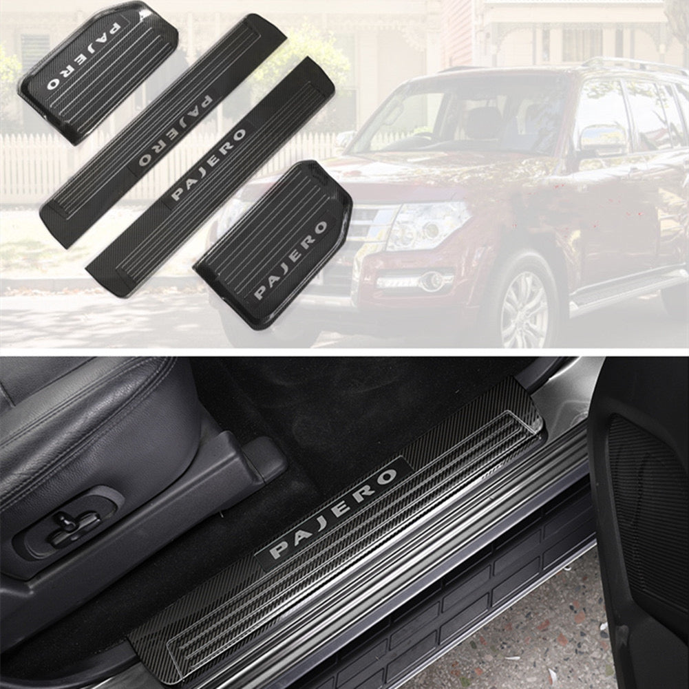Mitsubishi Pajero door sill strip stainless steel door pedal protection plate 2007 -2023 Welcome Pedal Stainless Steel Shogun Nerf Bars Running Boards Protect Accessories Interior modified accessories