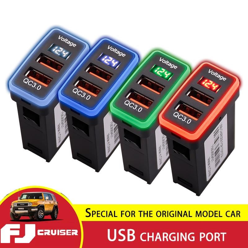 Toyota FJ Cruiser USB Charging FJ QC 3.0 Fast Charge Dual Charging Port USB Interface Socket Fast Car Charger Quick Charge Car Charging Adapter Use for VW Golf 7 Accessories Interior Accessories