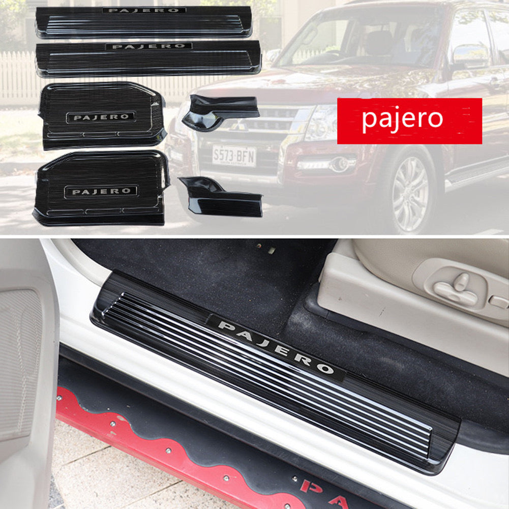 Mitsubishi Pajero door sill strip stainless steel door pedal protection plate 2007 -2023 Welcome Pedal Stainless Steel Shogun Nerf Bars Running Boards Protect Accessories Interior modified accessories