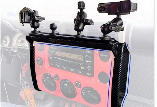Toyota FJ Cruiser Central Control Track Expansion Bracket Parking Meter Mobile Phone Holder FJ Cruiser (2007–2023) GoPro Camera Stand Dash Accessory Rail Mount
