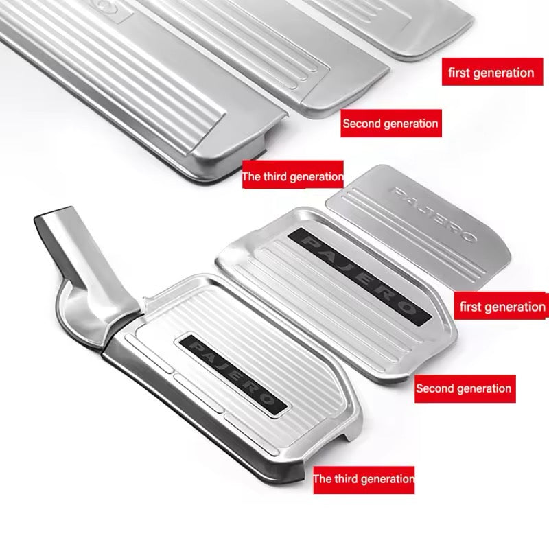 Mitsubishi Pajero door sill strip stainless steel door pedal protection plate 2007 -2023 Welcome Pedal Stainless Steel Shogun Nerf Bars Running Boards Protect Accessories Interior modified accessories