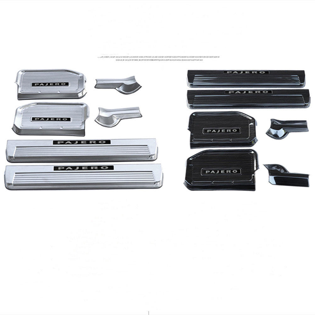 Mitsubishi Pajero door sill strip stainless steel door pedal protection plate 2007 -2023 Welcome Pedal Stainless Steel Shogun Nerf Bars Running Boards Protect Accessories Interior modified accessories