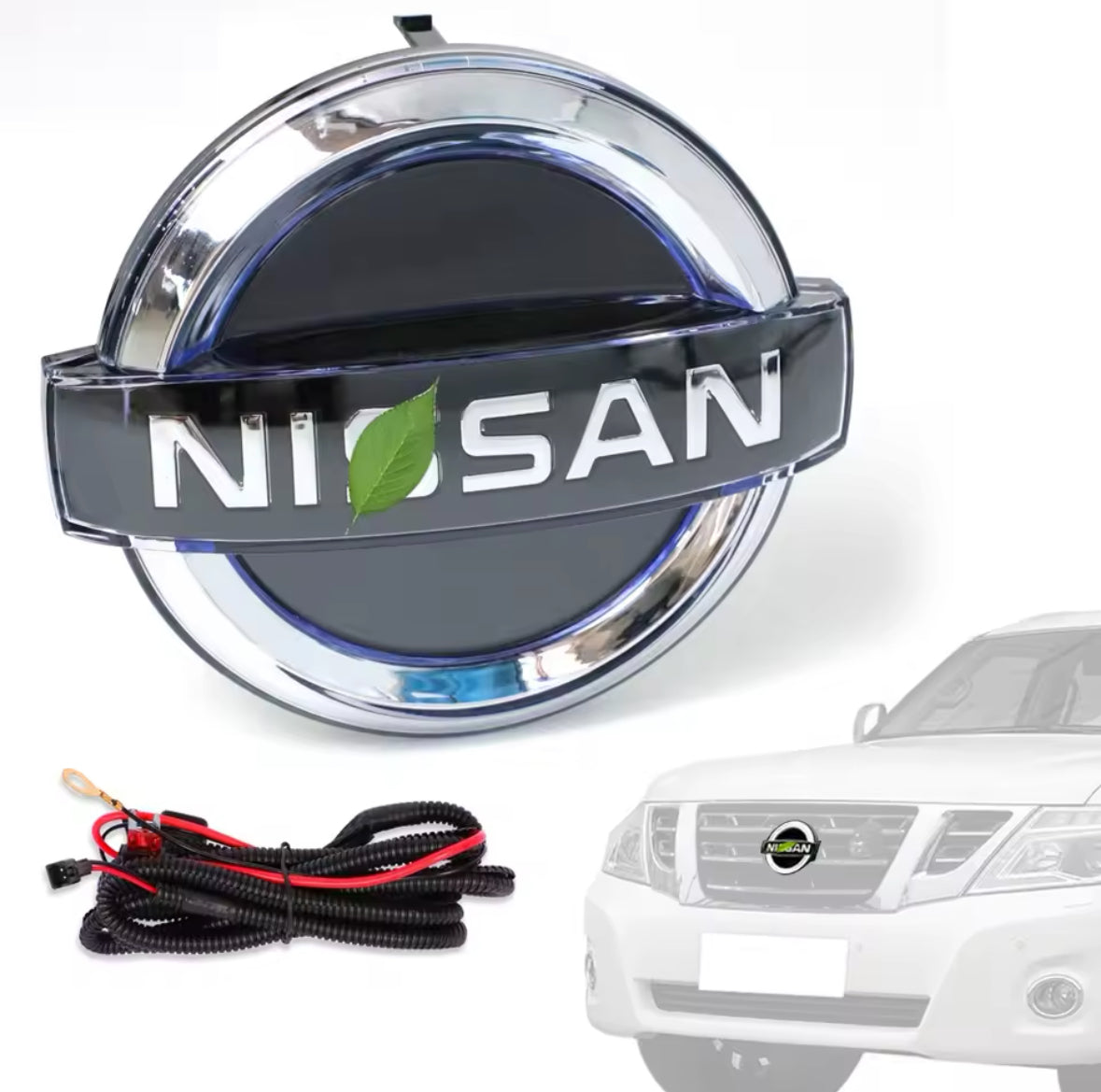 Nissan Patrol Y61 Y62 LED Front Grille Logo Light (2010-2019) Dynamic LED Emblem Light High-Quality (176*150) Car Accessories