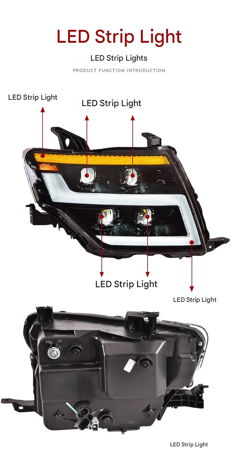 Mitsubishi Pajero V97 V93 Headlight Assembly with LED Daytime Running Lights DRL& dynamic Turn Signal v83 v73 v95 Modified 2007 up 2022 Front LED Lamp lens headlight streamer