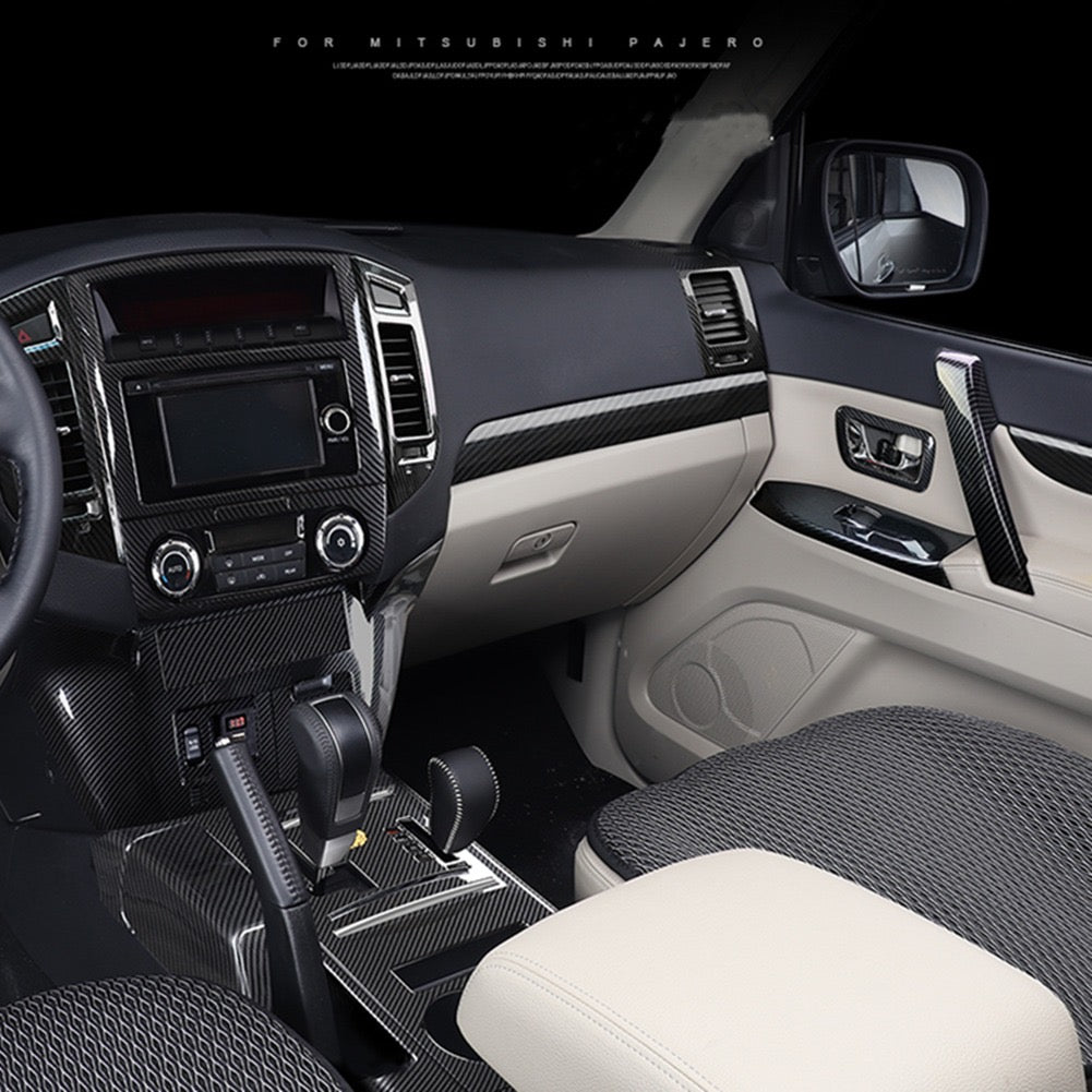 Mitsubishi Pajero Car Interior Carbon Stickers ABS Car Interior Protection Cover Body Kits For Mitsubishi Pajero 2007-2022 ABS Carbon Fiber Color Car Accessories Carbon Fiber Interior Modification 2007-2023 V97 V93 Interior Decoration Stickers