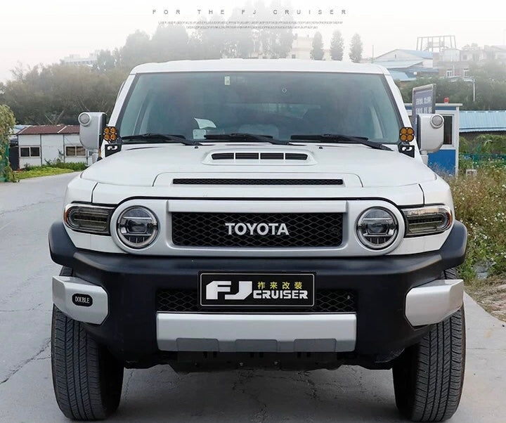 Toyota FJ Cruiser Bug Shield & Hood Deflector Guard Bonnet Protector Bra – Intake Vent Cover – Premium Exterior Car Accessory (Fits All Models 2007–2023)