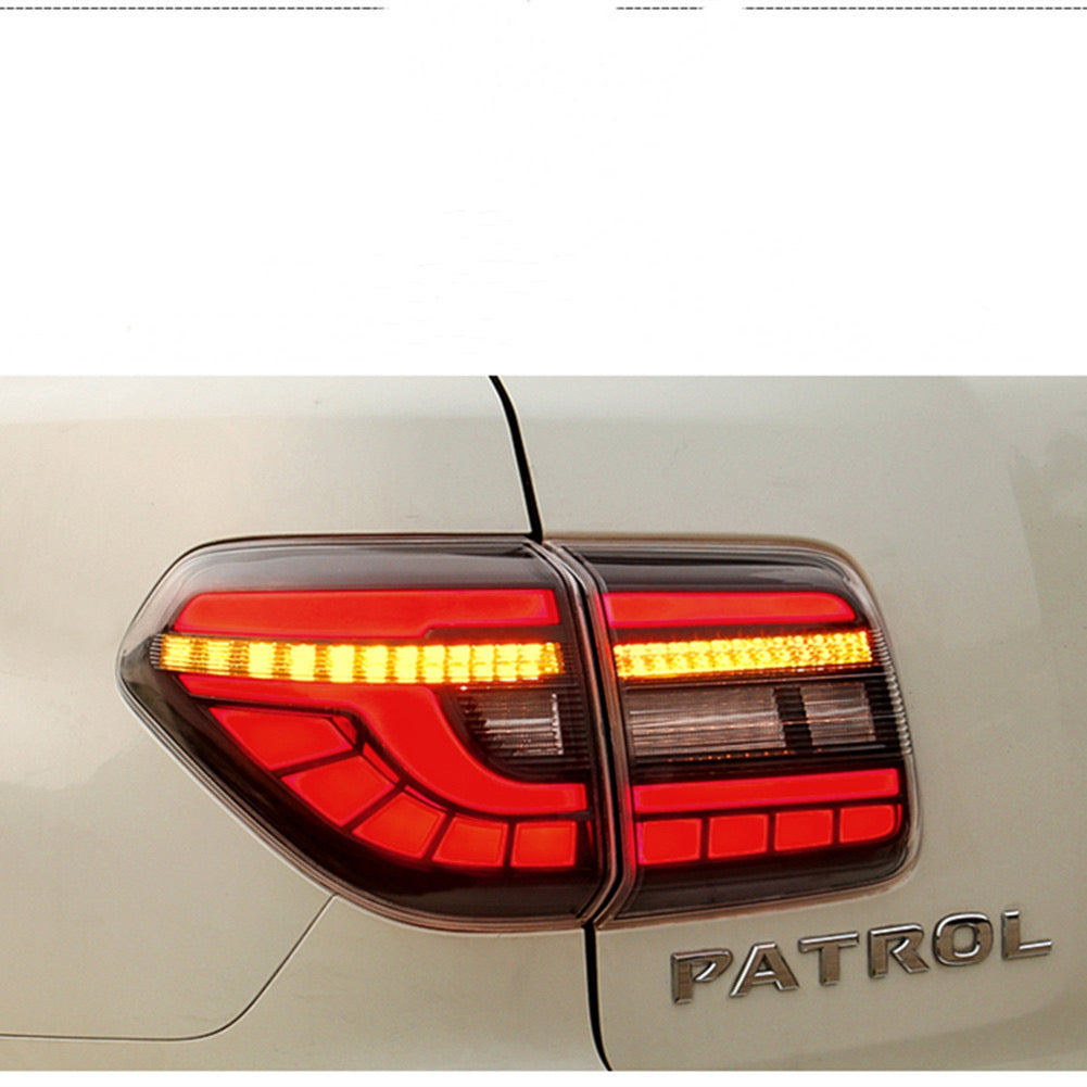 Nissan Patrol Y62 LED tail light rear turn signal brake light auto parts dynamic turn signal rear tail light assembly Upgraded Car Taillights Assembly for Nissan Patrol Y62 2008-2019 Auto Back Lamps Led Dynamic Streamer Light Accessories