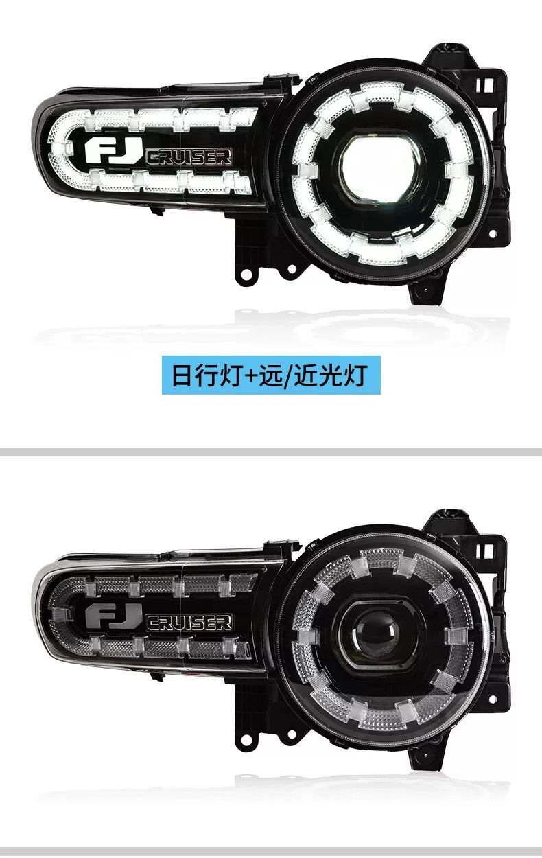 Fj Cruiser Full LED Headlight For Toyota FJ Cruiser 2007-2023 Head Lamp With Running Lights & dynamic DRL Lens Streamer Turn Signal Light Car Accessories