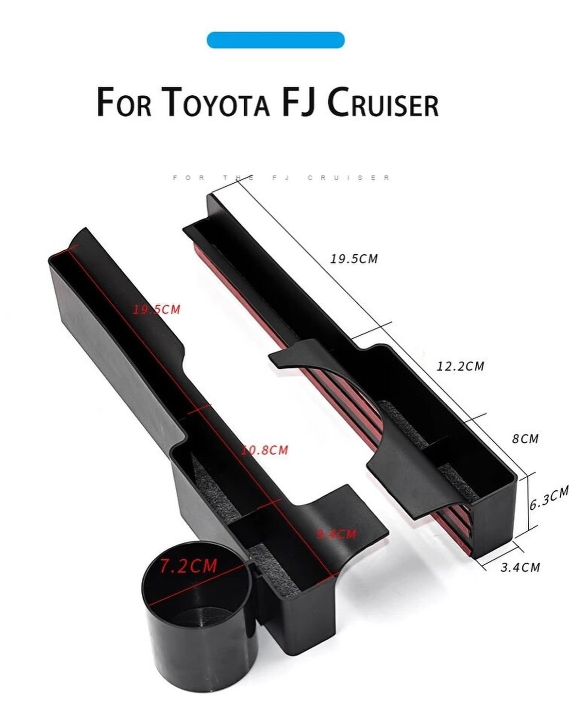 Toyota FJ Cruiser Storage Box 2007-2023 ABS Black Car Gear Shift Tray Organizer Stowing Tidying Auto Interior Accessories LHD Car Center Console Gear Side Storage Box Phone Box Car Interior Accessories Modification