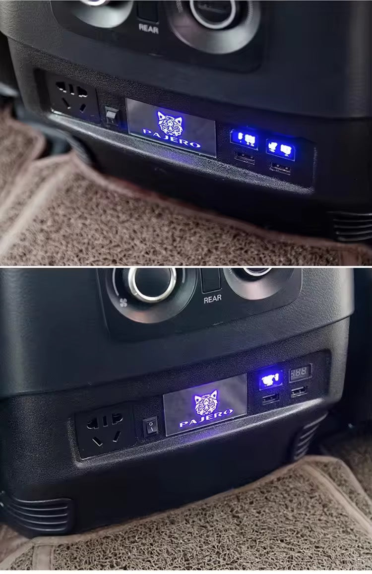 Mitsubishi Pajero Rear USB Charger Fits: Model Years 2007–2023 / V97 / V93 | Pajero Rear USB Inverter Socket Modification Armrest Box Rear USB Inverter