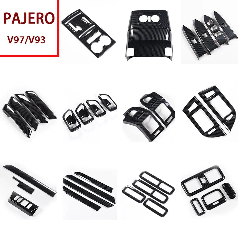 Mitsubishi Pajero Car Interior Carbon Stickers ABS Car Interior Protection Cover Body Kits For Mitsubishi Pajero 2007-2022 ABS Carbon Fiber Color Car Accessories Carbon Fiber Interior Modification 2007-2023 V97 V93 Interior Decoration Stickers