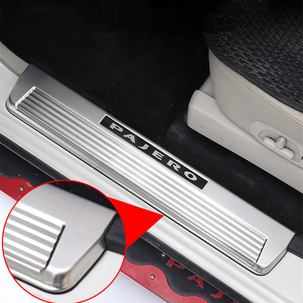 Mitsubishi Pajero door sill strip stainless steel door pedal protection plate 2007 -2023 Welcome Pedal Stainless Steel Shogun Nerf Bars Running Boards Protect Accessories Interior modified accessories