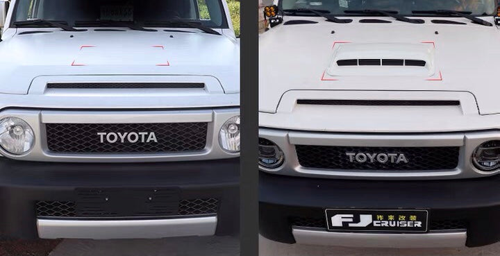 Toyota FJ Cruiser Bug Shield & Hood Deflector Guard Bonnet Protector Bra – Intake Vent Cover – Premium Exterior Car Accessory (Fits All Models 2007–2023)