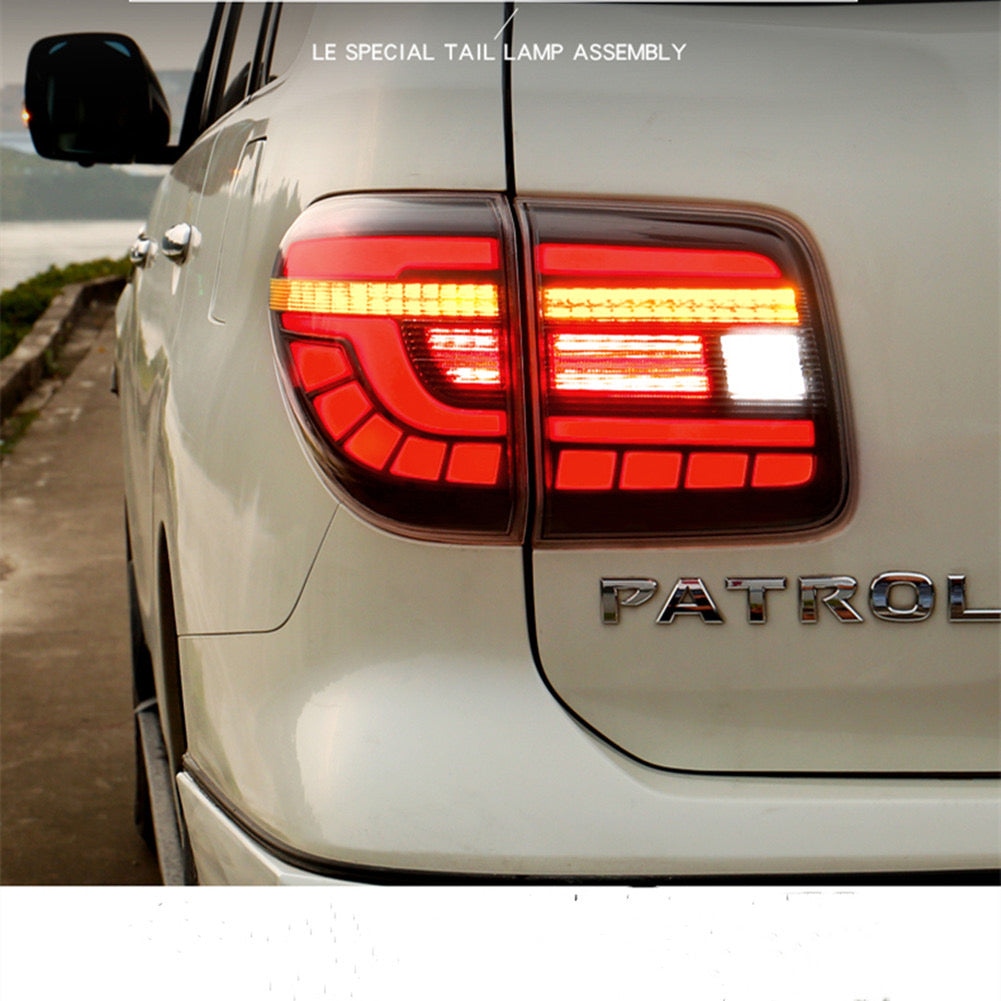 Nissan Patrol Y62 LED tail light rear turn signal brake light auto parts dynamic turn signal rear tail light assembly Upgraded Car Taillights Assembly for Nissan Patrol Y62 2008-2019 Auto Back Lamps Led Dynamic Streamer Light Accessories