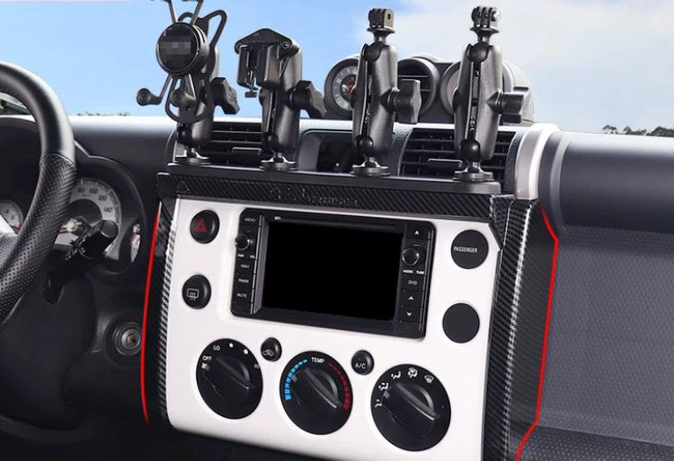 Toyota FJ Cruiser Central Control Track Expansion Bracket Parking Meter Mobile Phone Holder FJ Cruiser (2007–2023) GoPro Camera Stand Dash Accessory Rail Mount