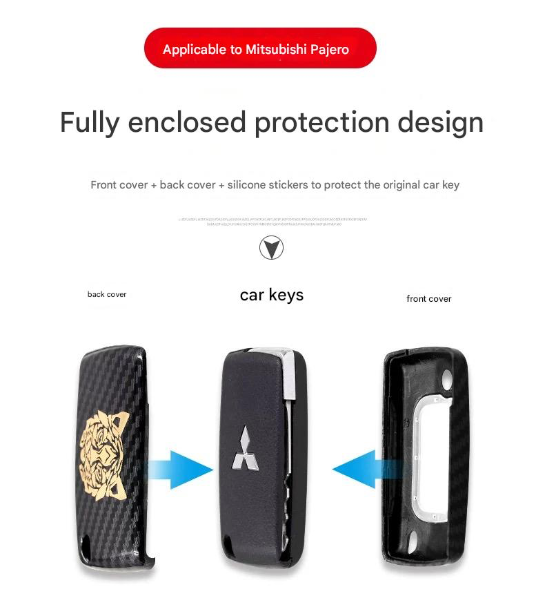 Mitsubishi Pajero Key Case Pajero 2014 up 2022 key shell folding key sleeve modified-Key Cover Interior Modification Accessories V97 V93 V8