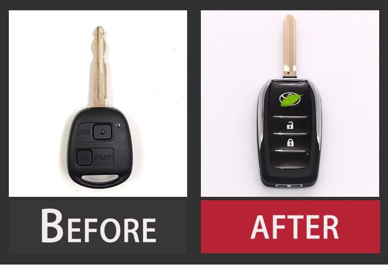 Toyota FJ Cruiser Modified Folding Key Shell – Remote Control Key Case with Buckle (Fits 2007–2023)