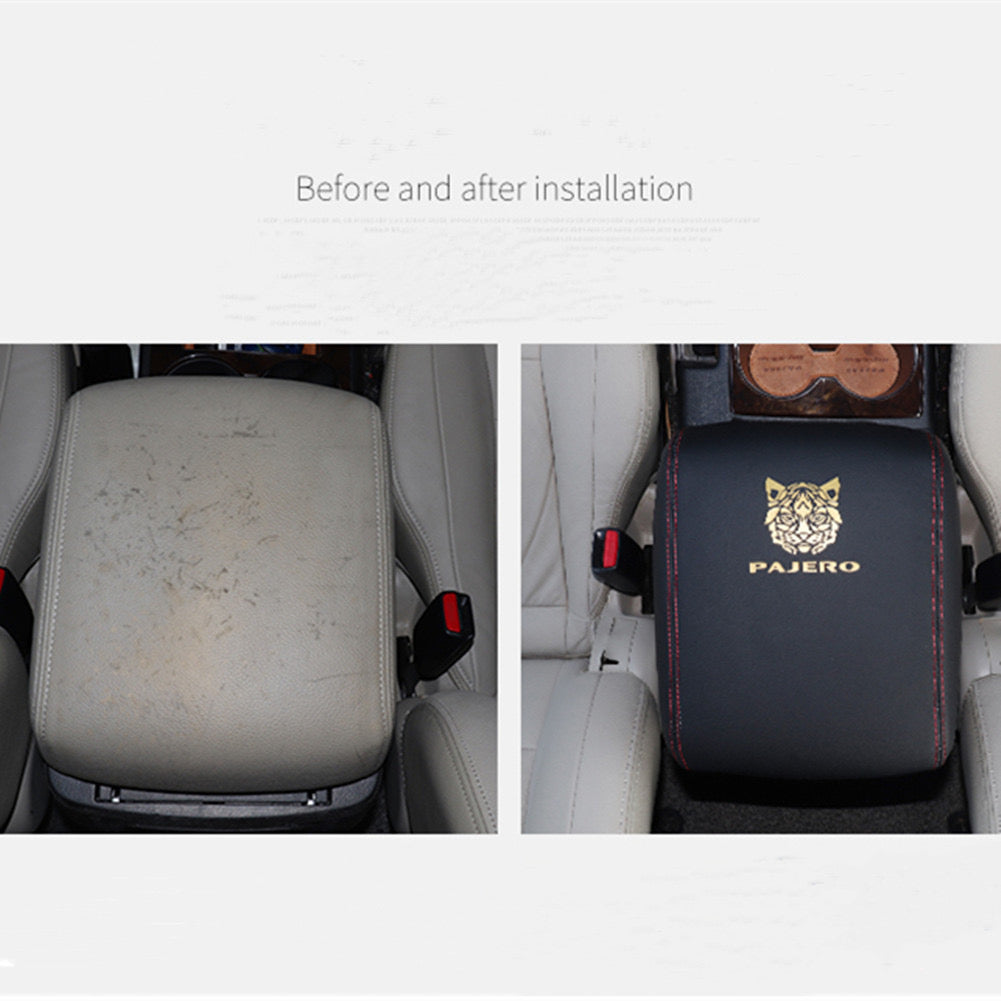 Mitsubishi Pajero Armrest Box Cover Car Anti-dirty Pad PU Leather Protection Suitable for Mitsubishi Pajero V97 V93 V87 V77v73 Armrest Case, Please Specify the Model and Year 2007 up 2023 When Purchasing Accessories