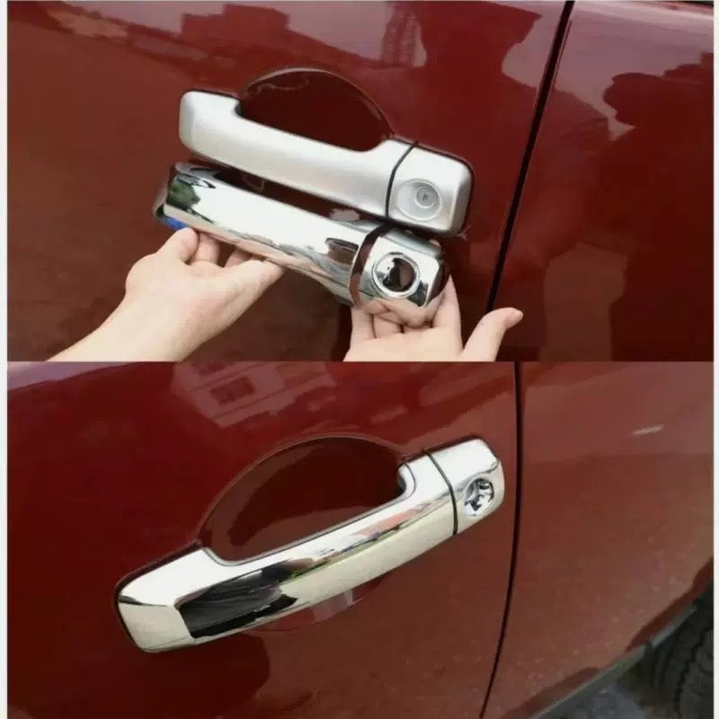 Fj cruiser Door Handle Covers - ABS Matte Black Carbon Fiber Chrome Trim (2007-2023) Door Handle Door Cover Fit For Toyota Fj Cruiser 2007-2023 Exterior Modification Parts