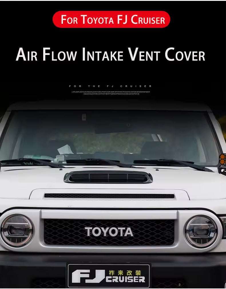 Toyota FJ Cruiser Bug Shield & Hood Deflector Guard Bonnet Protector Bra – Intake Vent Cover – Premium Exterior Car Accessory (Fits All Models 2007–2023)