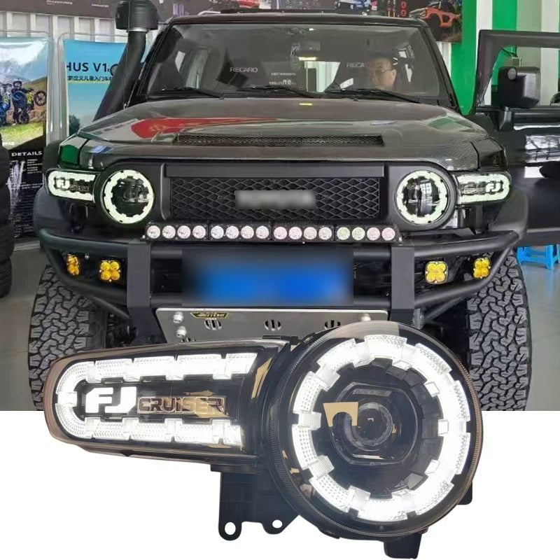 Fj Cruiser Full LED Headlight For Toyota FJ Cruiser 2007-2023 Head Lamp With Running Lights & dynamic DRL Lens Streamer Turn Signal Light Car Accessories