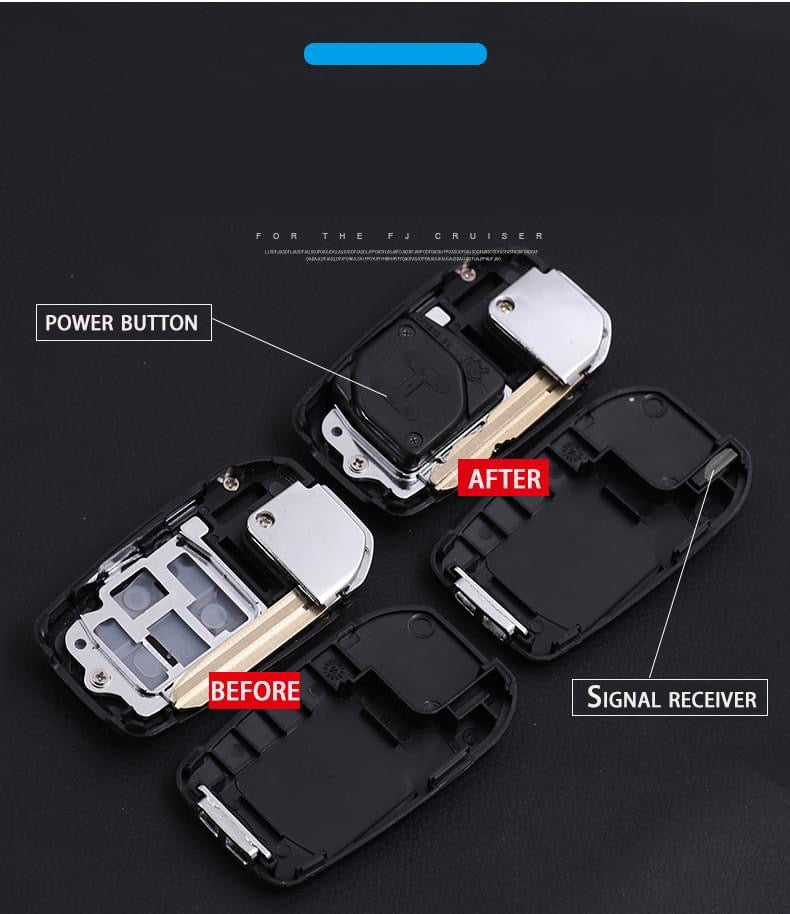 Toyota FJ Cruiser Modified Folding Key Shell – Remote Control Key Case with Buckle (Fits 2007–2023)
