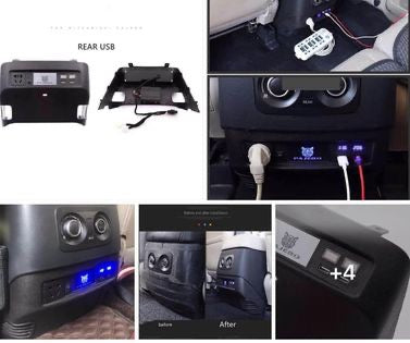 Mitsubishi Pajero Rear USB Charger Fits: Model Years 2007–2023 / V97 / V93 | Pajero Rear USB Inverter Socket Modification Armrest Box Rear USB Inverter