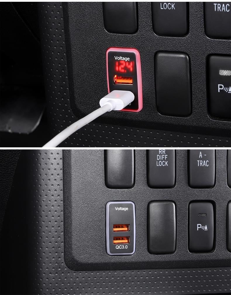 Toyota FJ Cruiser USB Charging FJ QC 3.0 Fast Charge Dual Charging Port USB Interface Socket Fast Car Charger Quick Charge Car Charging Adapter Use for VW Golf 7 Accessories Interior Accessories