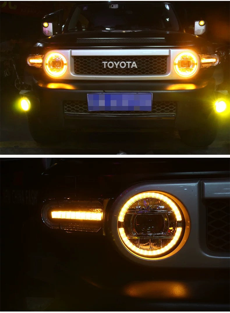 Fj Cruiser Full LED Headlight For Toyota FJ Cruiser 2007-2023 Head Lamp With Running Lights & dynamic DRL Lens Streamer Turn Signal Light Car Accessories