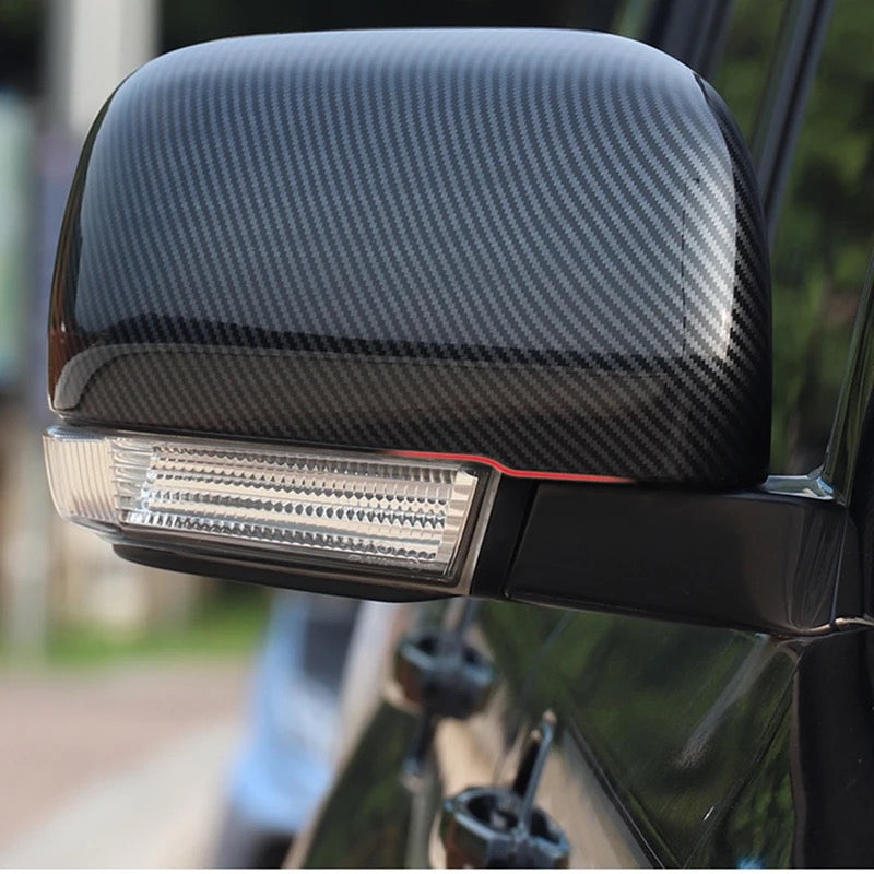 Pajero Side Mirror Cover Fit For Mitsubishi Pajero 2007-2023 ABS Matte Black & Carbon Fiber Decorative Covers Trims Car Decoration Accessories
