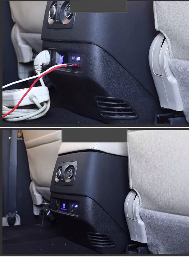 Mitsubishi Pajero Rear USB Charger Fits: Model Years 2007–2023 / V97 / V93 | Pajero Rear USB Inverter Socket Modification Armrest Box Rear USB Inverter