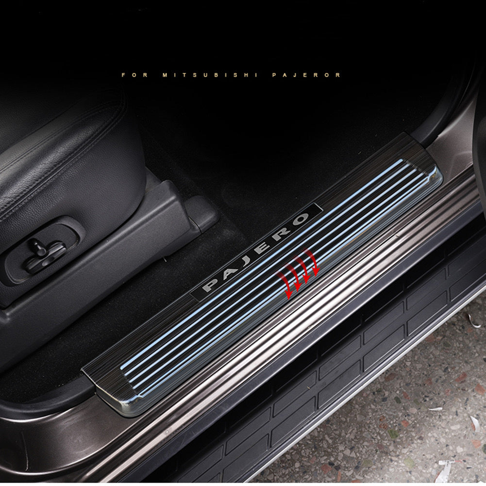 Mitsubishi Pajero door sill strip stainless steel door pedal protection plate 2007 -2023 Welcome Pedal Stainless Steel Shogun Nerf Bars Running Boards Protect Accessories Interior modified accessories
