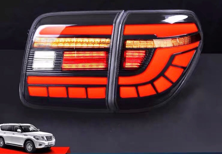 Nissan Patrol Y62 LED tail light rear turn signal brake light auto parts dynamic turn signal rear tail light assembly Upgraded Car Taillights Assembly for Nissan Patrol Y62 2008-2019 Auto Back Lamps Led Dynamic Streamer Light Accessories
