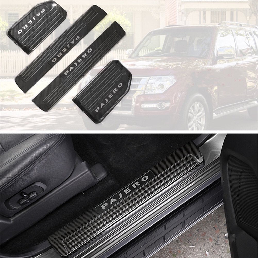 Mitsubishi Pajero door sill strip stainless steel door pedal protection plate 2007 -2023 Welcome Pedal Stainless Steel Shogun Nerf Bars Running Boards Protect Accessories Interior modified accessories