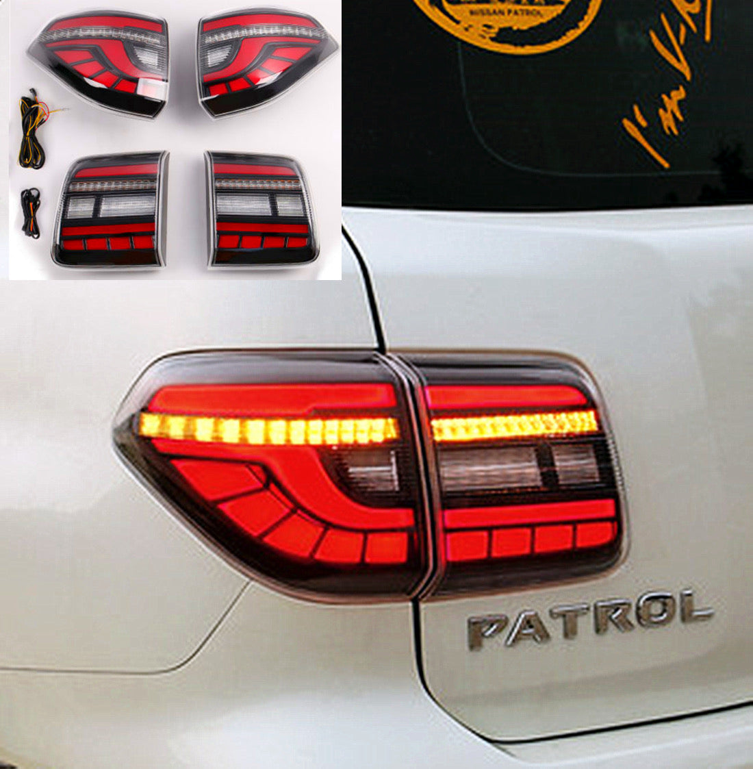 Nissan Patrol Y62 LED tail light rear turn signal brake light auto parts dynamic turn signal rear tail light assembly Upgraded Car Taillights Assembly for Nissan Patrol Y62 2008-2019 Auto Back Lamps Led Dynamic Streamer Light Accessories