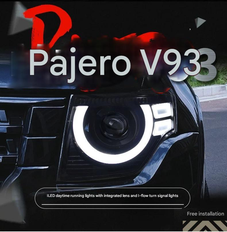 Mitsubishi Pajero V97 V93 Headlight Assembly with LED Daytime Running Lights DRL& dynamic Turn Signal v83 v73 v95 Modified 2007 up 2022 Front LED Lamp lens headlight streamer