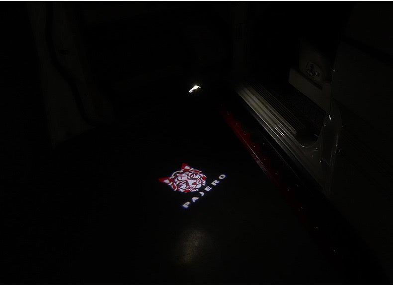 Mitsubishi Pajero 2X LED Car Door light For V93 V97 V80 V87 2007-11-2016-2023-welcome Projector lamp decoration Accessories 2pcs Car Led Courtesy Door Logo Projector Lamp for Mitsubishi