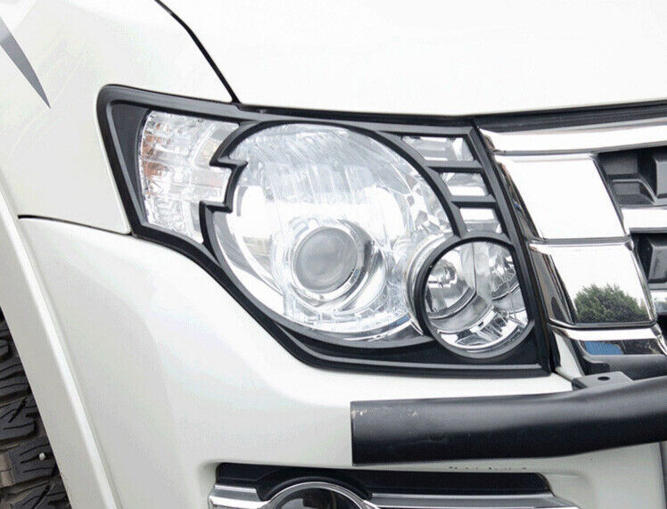 Mitsubishi Pajero Headlamp Covers Decorative Covers (2007-2023) – k ABS Matte Black Front Headlight Cover Decorative Frame Accessories