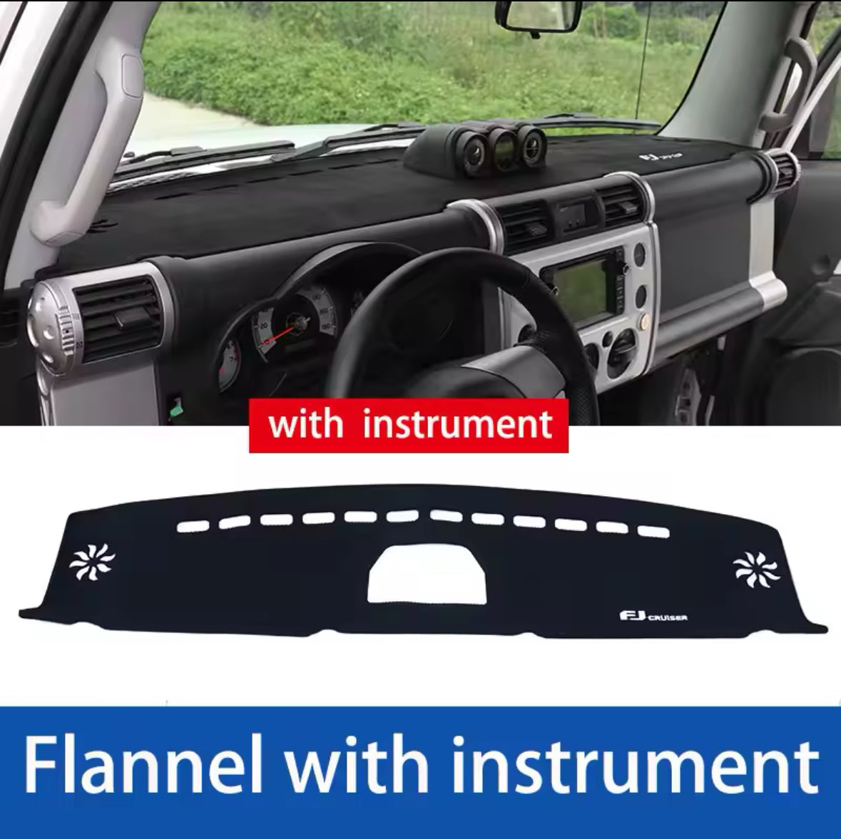 FJ Cruiser Dashboard Mat Dashboard Covers Carpet FJ Sun Shade Protection Pad Dust Pad Interior Accessories 2007 up 2024