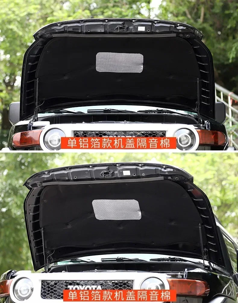 Toyota FJ Cruiser insulationn pad XJ10 2007-2019 Car Heat Sound Insulation Cotton Front Hood Engine Firewall Mat Pad Cover Noise Deadener T