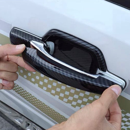 Pajero Side Door Handle Covers - ABS Matte Black & Carbon Fiber Trim (2007-2023) Door Handle + Door Bowl Cover Fit For Mitsubishi Pajero V93/V97 2007-2023 Exterior Modification Parts