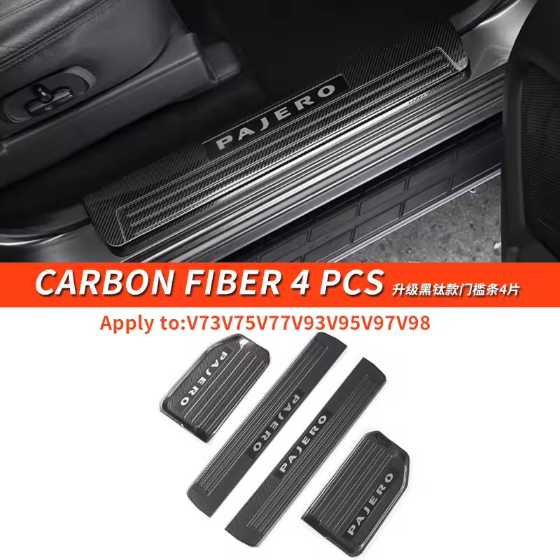 Mitsubishi Pajero door sill strip stainless steel door pedal protection plate 2007 -2023  Welcome Pedal Stainless Steel Shogun Nerf Bars Running Boards Protect Accessories Interior modified accessories