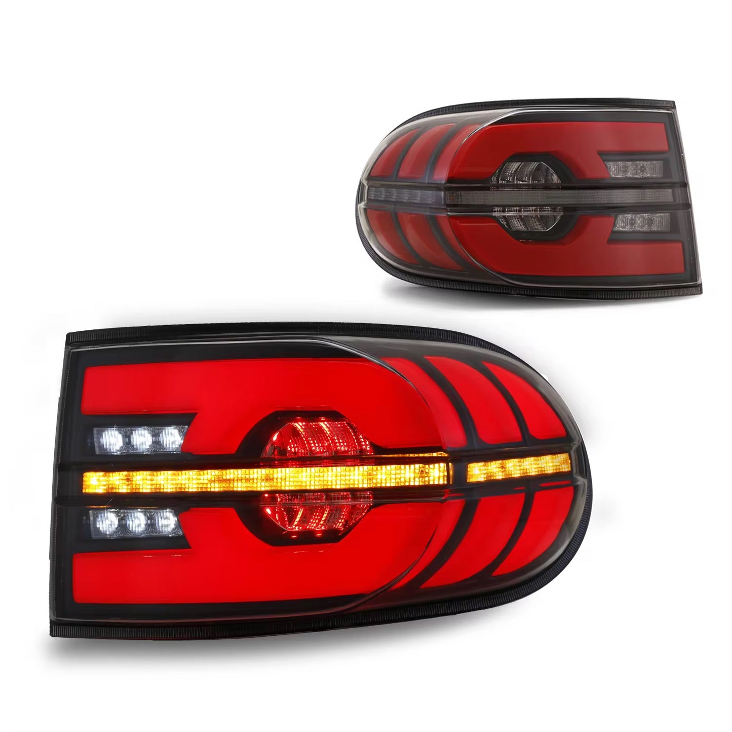 LED Tail Light Assembly for Toyota FJ Cruiser 2007-2023 LED Dynamic Turning Rear Taillight Car LED Tail Lights LED Rear Running Light Brake Lamp Dynamic Turn Signal Assembly LED Tail Light DRL Brake Reverse Stop Lamp Automotive Accessories