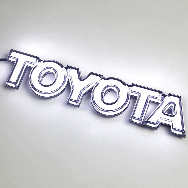 FJ Cruiser LED Luminous Grille Logo – Illuminated Front Emblem Toyota Letter Badge (Fits 2007–2023)