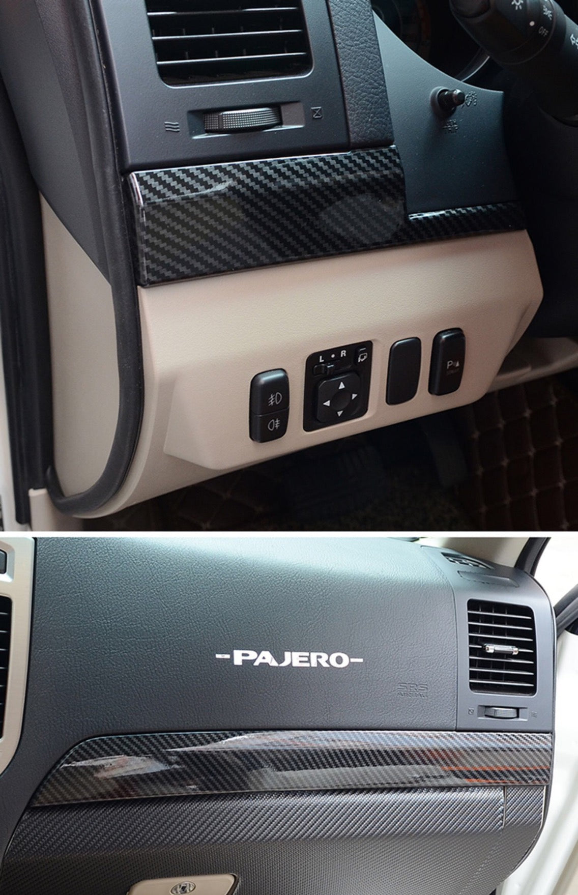 Mitsubishi Pajero Car Interior Carbon Stickers ABS Car Interior Protection Cover Body Kits For Mitsubishi Pajero 2007-2022 ABS Carbon Fiber Color Car Accessories Carbon Fiber Interior Modification 2007-2023 V97 V93 Interior Decoration Stickers