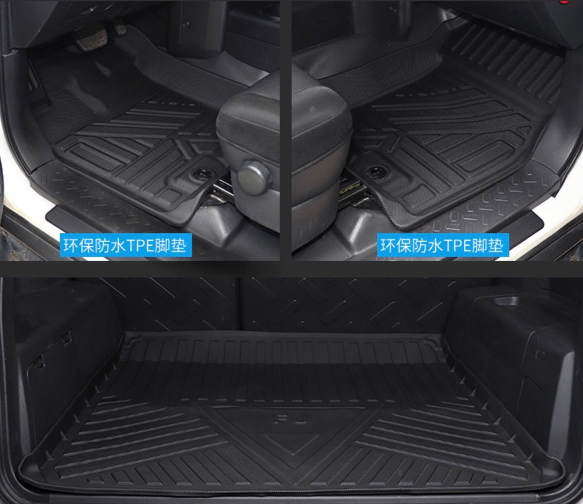 Toyota FJ Cruiser Styling Floor Mats Double Layer Custom Foot Pads Cover Interior for Toyota FJ Cruiser 2007-2023 Car Floor Mats Trunk Backrest Pad TPE Floorliner Rubber waterproof - interior car Accessories