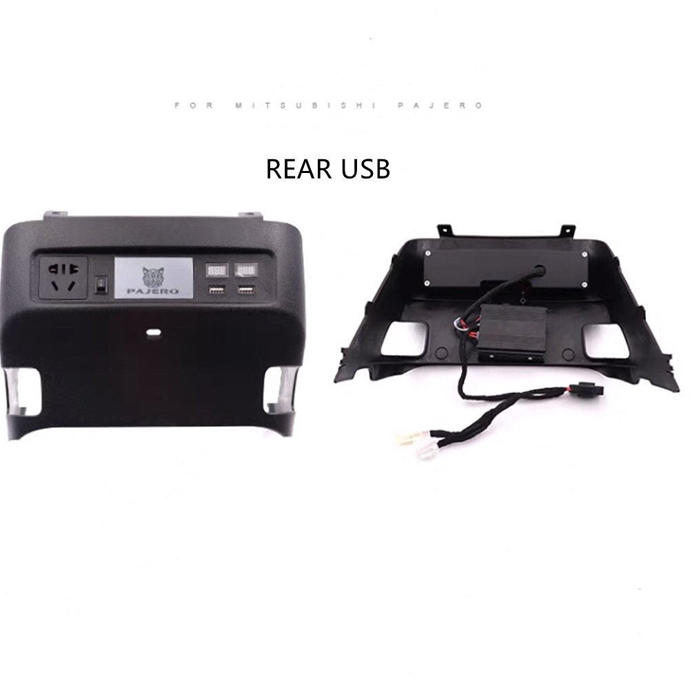 Mitsubishi Pajero Rear USB Charger Fits: Model Years 2007–2023 / V97 / V93 | Pajero Rear USB Inverter Socket Modification Armrest Box Rear USB Inverter